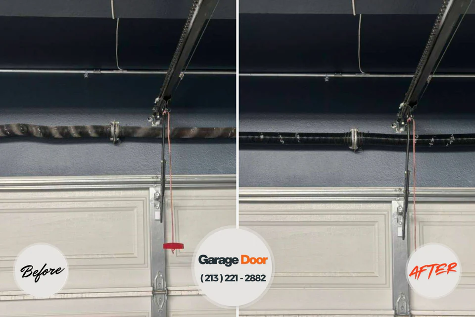 Before and after: garage door spring repair Medina, TN